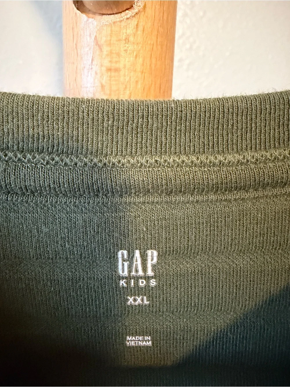 GAP Olive Textured Long-Sleeve Crewneck Shirt